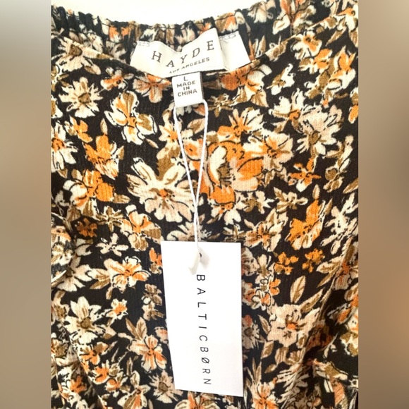 Baltic Born Black & Marigold Floral Ruffle Strap Jumpsuit | Size: Large | NWT - Picture 11 of 15